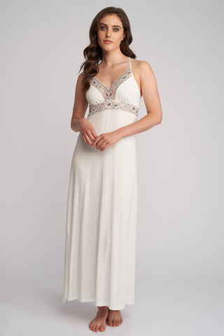 Bridal Lace Long Gown with Silk Detail